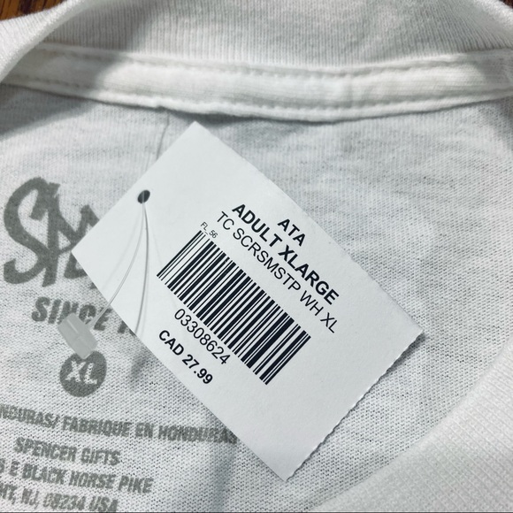 ❤️‍🔥 (5/$20) NWT Spencer’s White T-Shirt Size XL - Picture 5 of 6